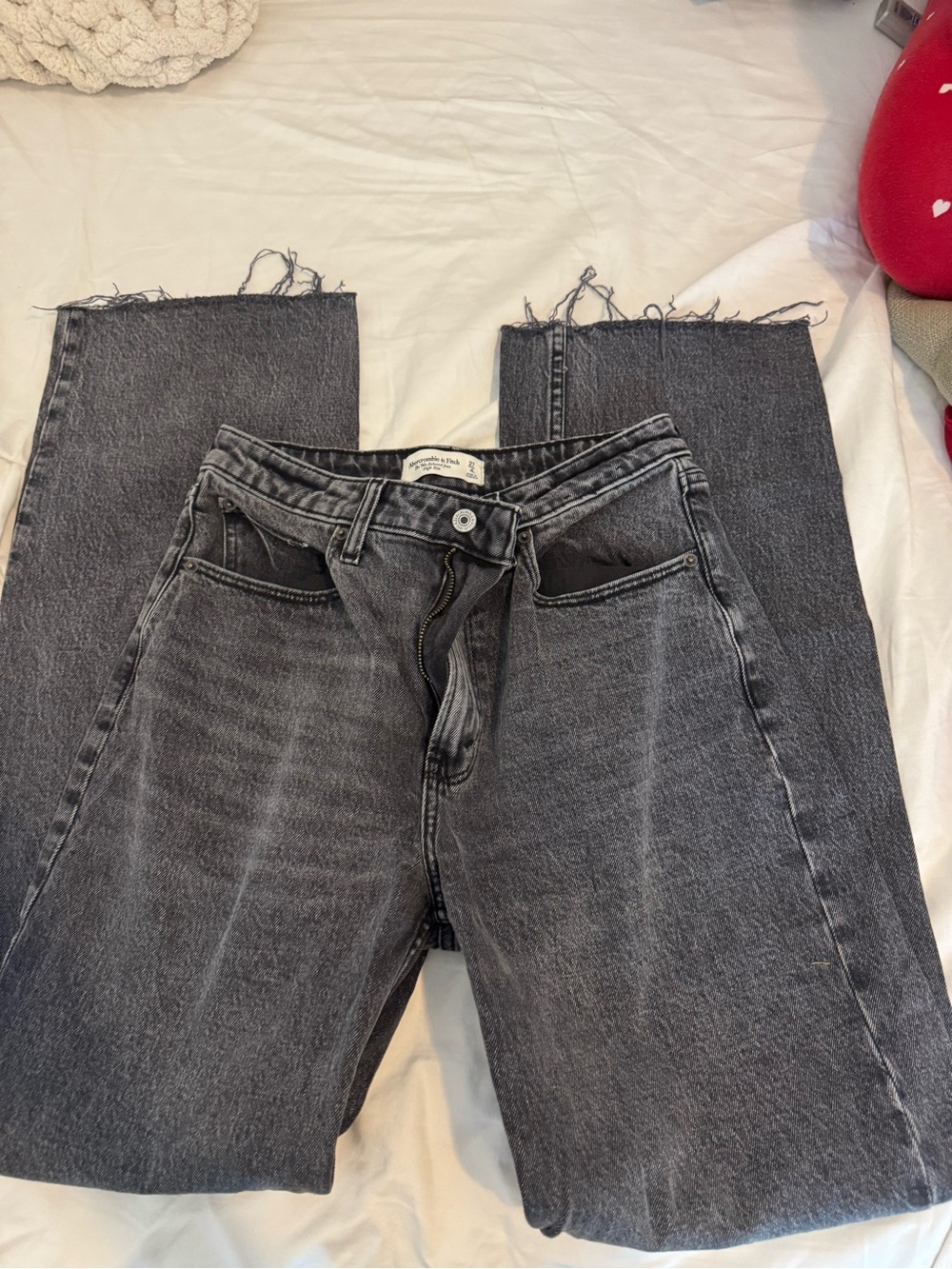 Abercrombie & Fitch Charcoal Gray Straight Leg Jeans